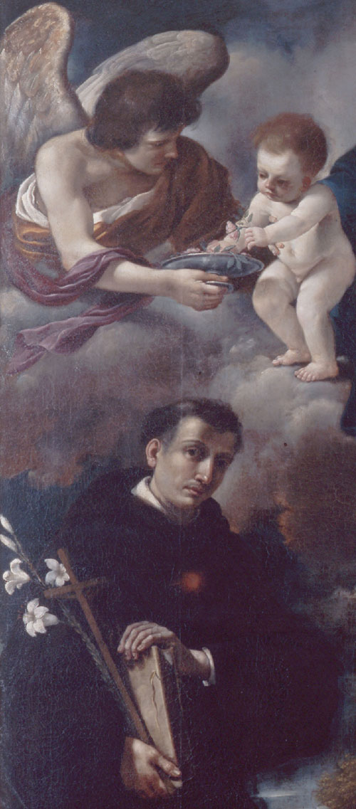 Lorenzo Gennari (attr.), La Madonna col Bambino e i santi Girolamo e Nicola da Tolentino (part.), Pinacoteca Civica , Cento